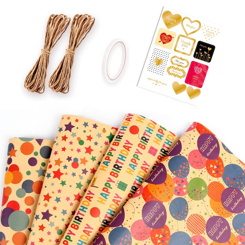 New Happy Birthday and Valentine's Day Kraft Gift Wrap Paper and Book Cover