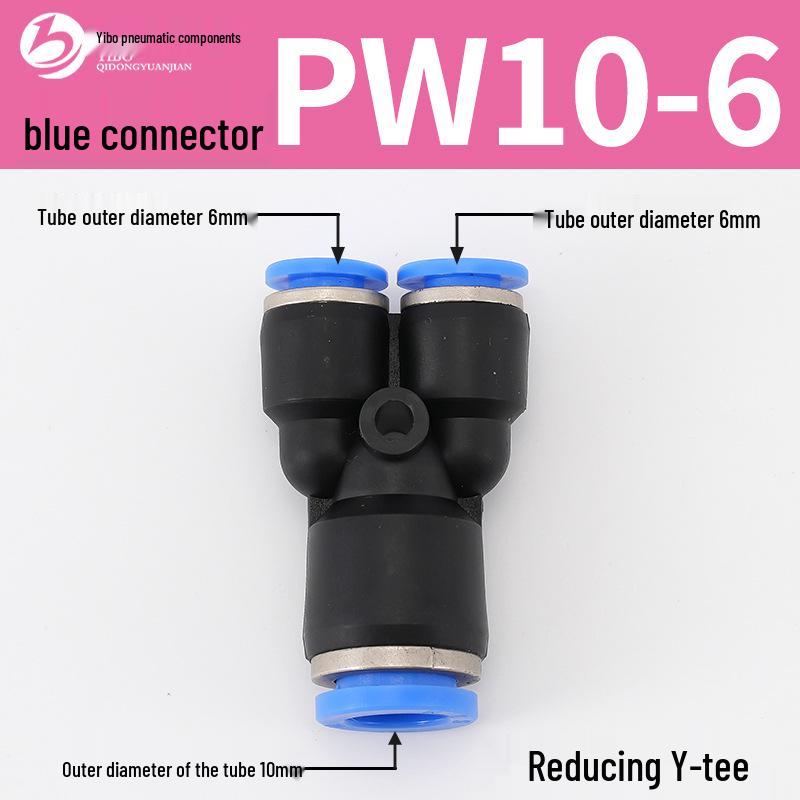 Wirtschaftlicher blauer pneumatischer Schnellkuppler: Gerade, T-Stück, Vierweg, Fünfweg, Reduzierstück für PU/PE/PY/PZA/PK/PV