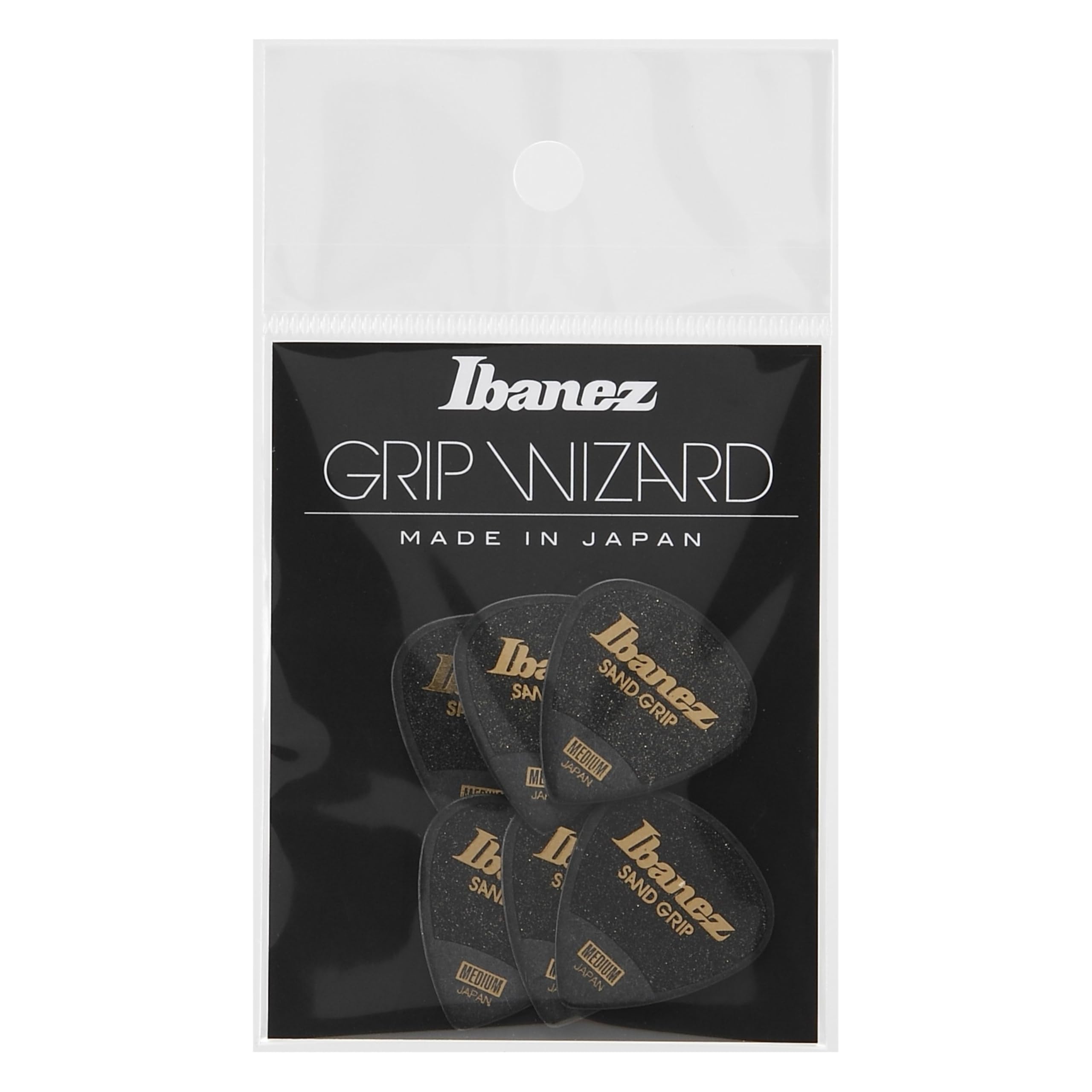 IBANEZ Grip Wizard Series Sand Grip Flat Pick - schwarz 6 Stück (PPA16MSG-BK) - Bild 5
