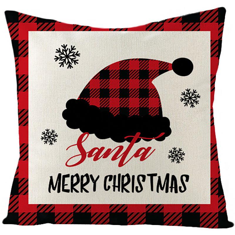 Pillow Christmas Pillow Cover Red and Black Plaid Sofa Cushion Cover Car Backrest Lumbar Support Nordic