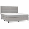 3131521 vidaXL Lit à sommier tapissier avec matelas Gris clair 160x200cm Tissu