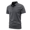 Short Sleeved T-shirt for Men with Three Button Ice Silk Lapel, Breathable and Cool