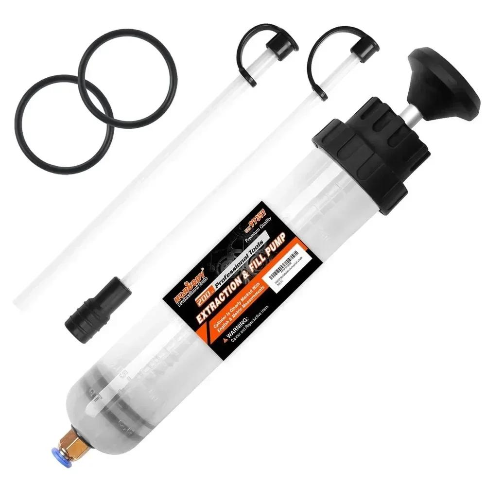 Automotive Fluid Extractors Pumps Oil Change Syringes With Hose Manual Fuels Suction & Filler Fluid Oil Change Evacuator 200cc 1Set