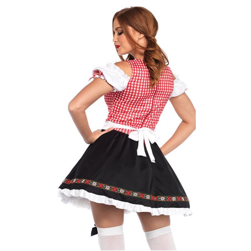New Models, Oktoberfest Carnival Costumes, Plaid Red and Black Beer, Bartender, Maid Maid Dress Up