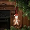 Dark Style Snowman Hanging Ornaments Skeleton Christmas Tree Ornaments 3.15 Inch Skull Unique Gingerbread Man Wood Pendants Gothic Spooky Wooden Xmas