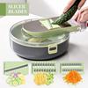 Vegetable Chopper, Pro Onion Chopper with 9 Blades, Kitchen Vegetable Slicer Chop with Round Basin, Cheese Slicer,  Carrot Chopper With Container