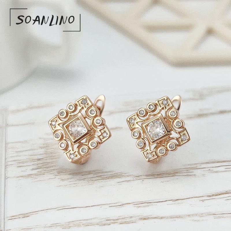 

SOANLINO Новые универсальные серьги в стиле ретро с цирконом