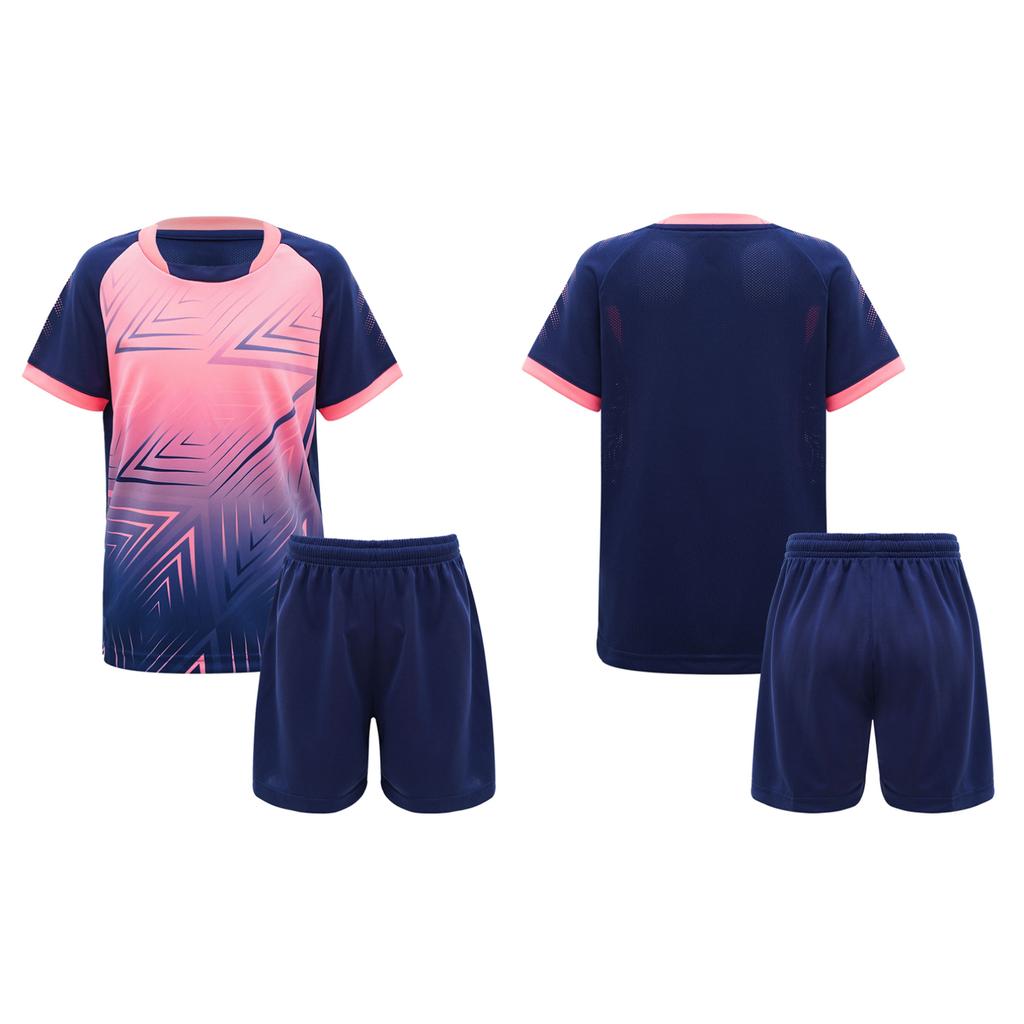 2Pcs Kids Boys Running Exercise Sport Suit Round Neck Short Sleeve Top with Drawstring Shorts Set
