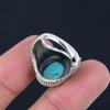 10X14 Mm Natural Blue Turquoise Gemstone 925 Sterling Silver Oval Shape Handmade Ring For Women & Girls