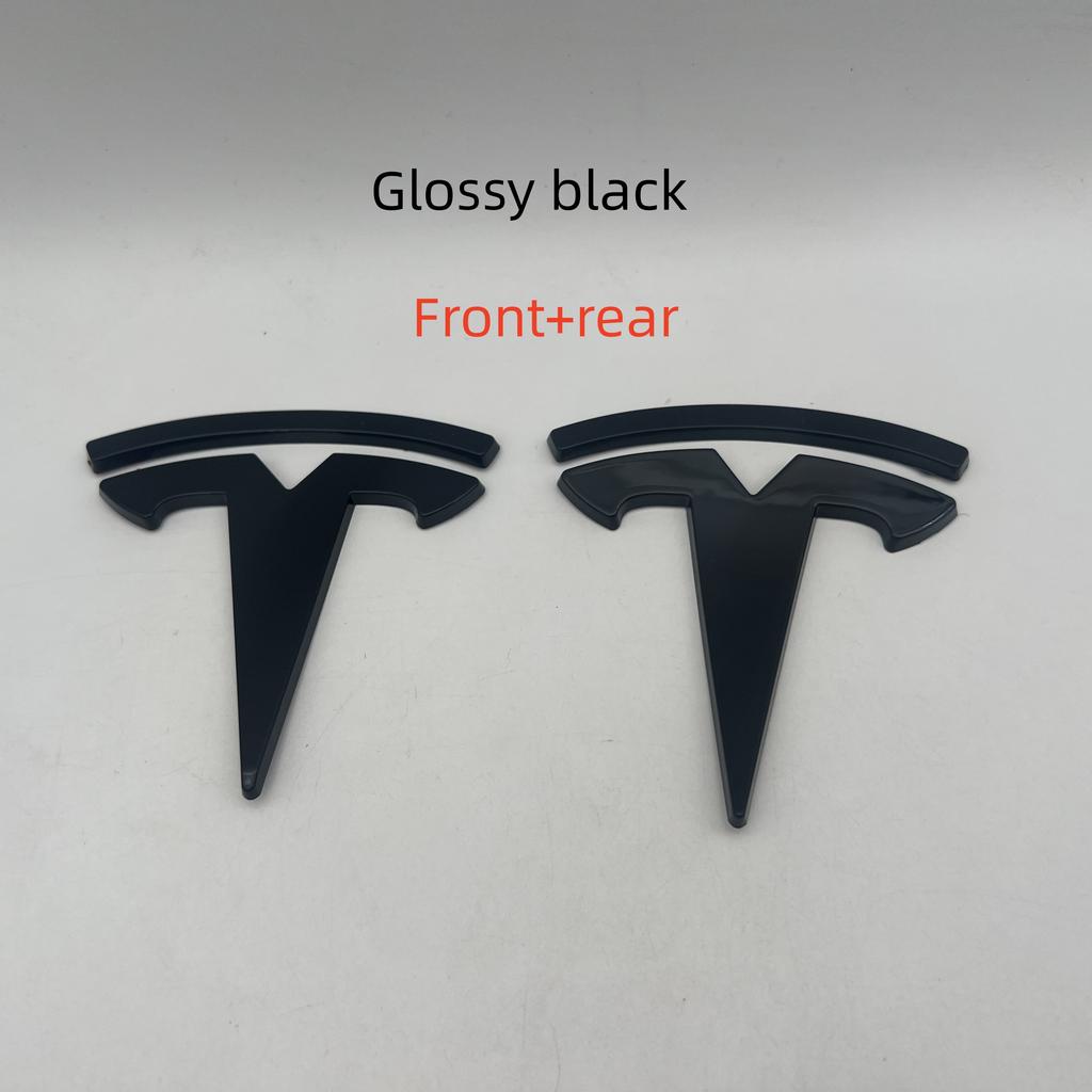 1-3 st glanssvart Påverkar inte ABS för Tesla Model3 ModeY bil Främre Emblem Bakre Baklucka Ratt Klistermärke Emblem styling