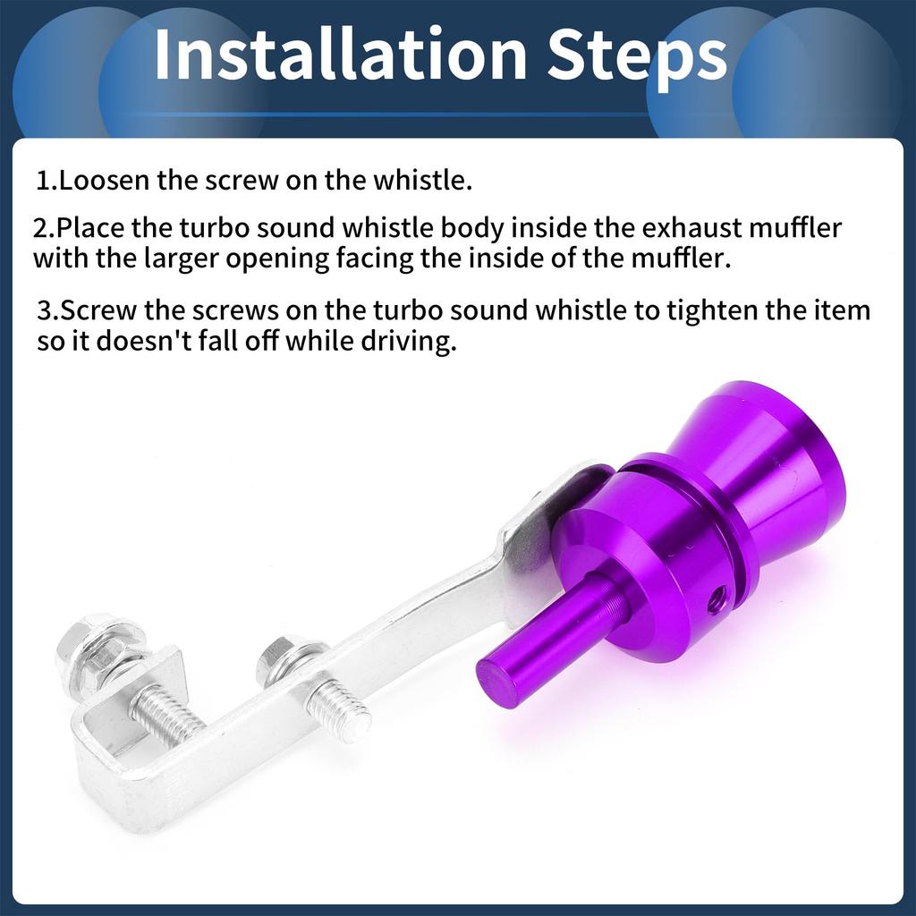 INFINAUTO Turbo Sound Exhaust Muffler Pipe Whistle Rear Tail Pipe M Carbide Chrome Manufacturer Aluminum Purple 1 Set