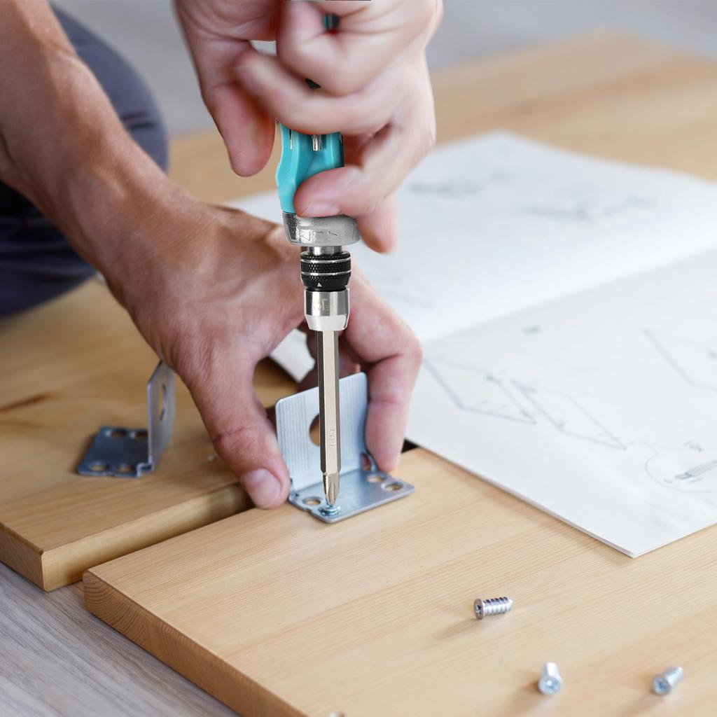 DURATECH Austauschbarer Schraubendrehersatz mit Kugel- und Ratschenbits für Möbel- und Autoreparatur 12-in-1 Schnellverschlussgriff, Phillips,