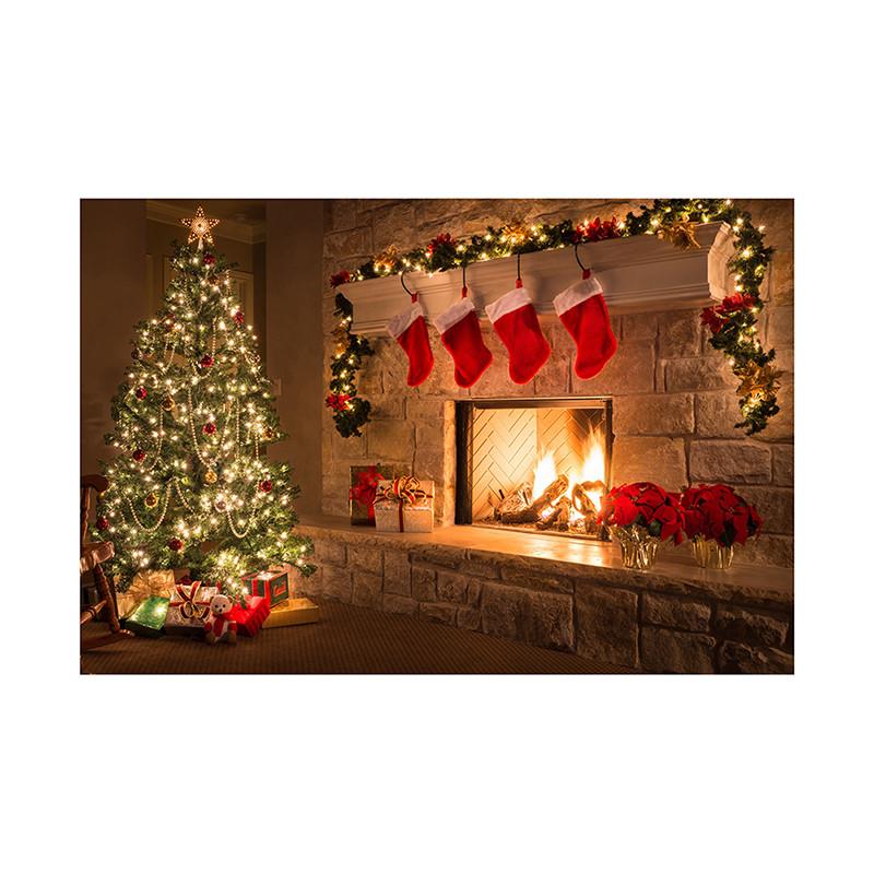 Slavnostní vánoční pozadí krbu, párty banner, nástěnná dekorace, sváteční dekorace pozadí, foto studio, vánoční dekorace