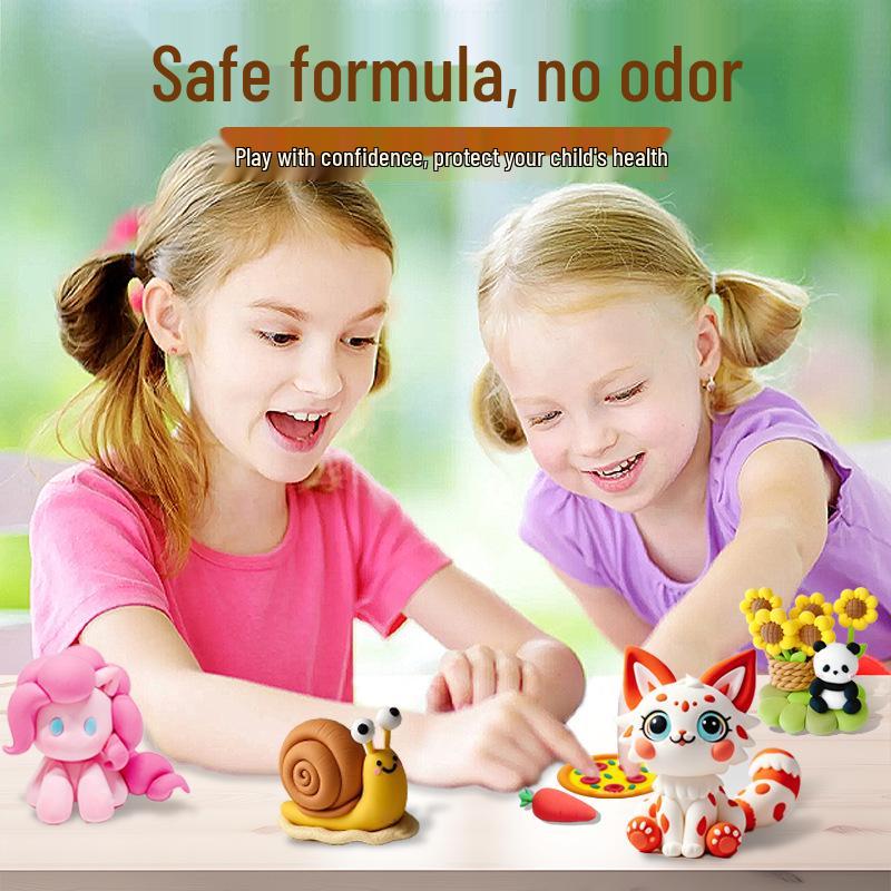 Children's Green Clay Bubble Pack - Single Color Refill with Black Plasticine for Kindergarten