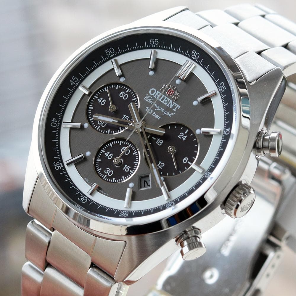 Orient Neo Siebziger Solar Panda Hergestellt in Japan mit Dunkelgrauer NEO70's Uhr, Herstellergarantie, WV0011TX, Herren,