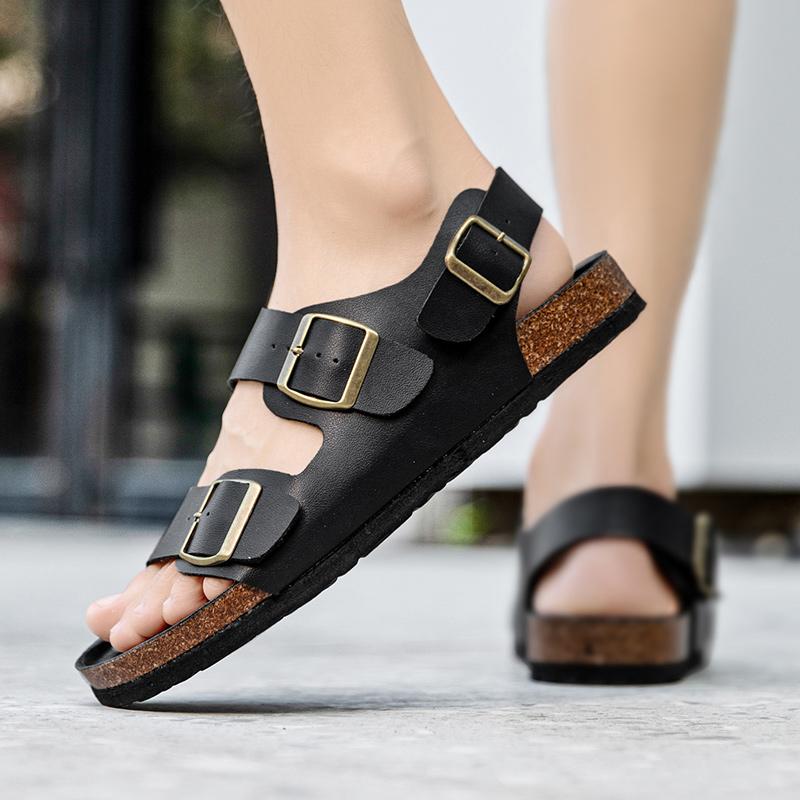 Men Sandals Classic Soft Leather Men Sandals Comfortable Slippers Men Summer Shoes Comfort Beach Sandals Outdoor Sneakers