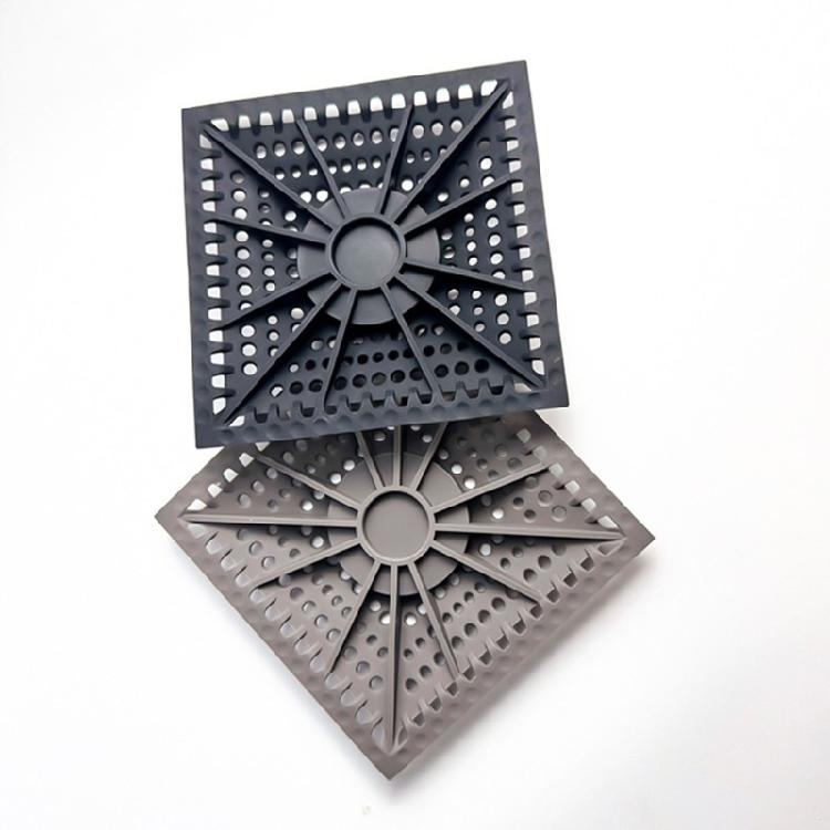 Shower Drain Pad Square Shape Silicone Floor Drain Cover Sewer Outfall Drain Filter Kitchen Bathroom Accessories
