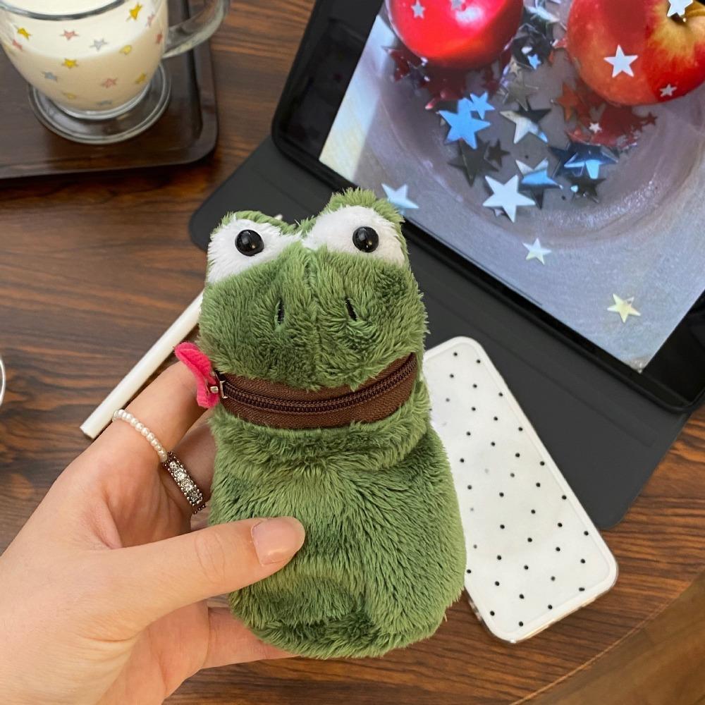 Creative Open Mouth Frog Coin Purse Wallet Funny Frog Earphone Bag Frog Plush Money Bag  Gifts