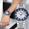 Stainless Steel Men's Wristwatch Waterproof Simple Fashion with Night Glow Pointer Calendar Display Male Watches