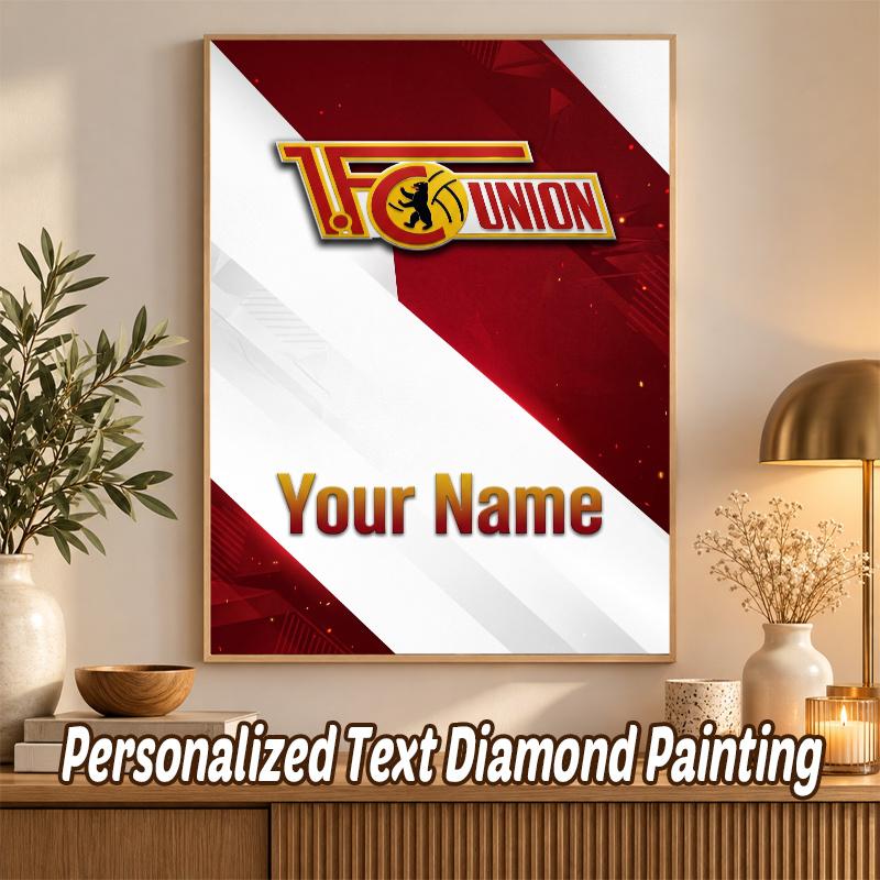 Union Berlin FC Custom Name Text 5D Diamond Painting Kit DIY Full Drill Diamond Art Decoration