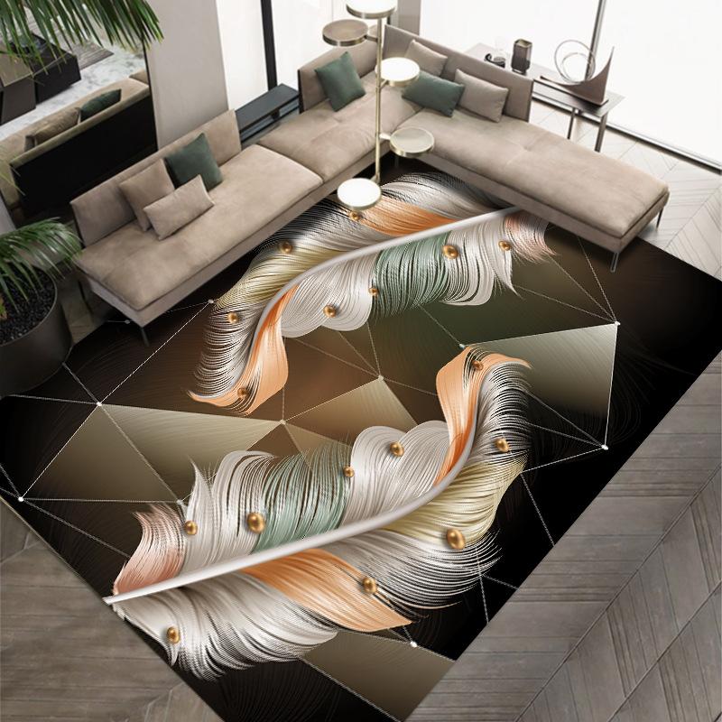 

3D современный простой ковер с принтом из перьев для гостиной, полный коврик для спальни, одеяло для кровати, учебный стол и коврик для стула 200*300cm