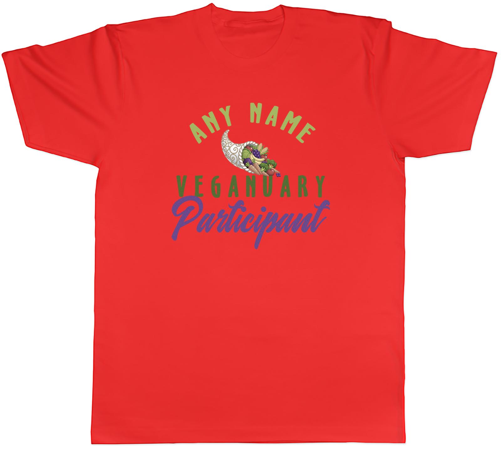 Personalised Funny Veganuary Participant Unisexs TShirt Tee Gift Top S