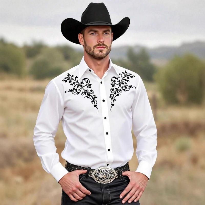 Simple Men's Long-sleeved Shirt Retro Ethnic Style Striped Spring and Autumn Printed Top