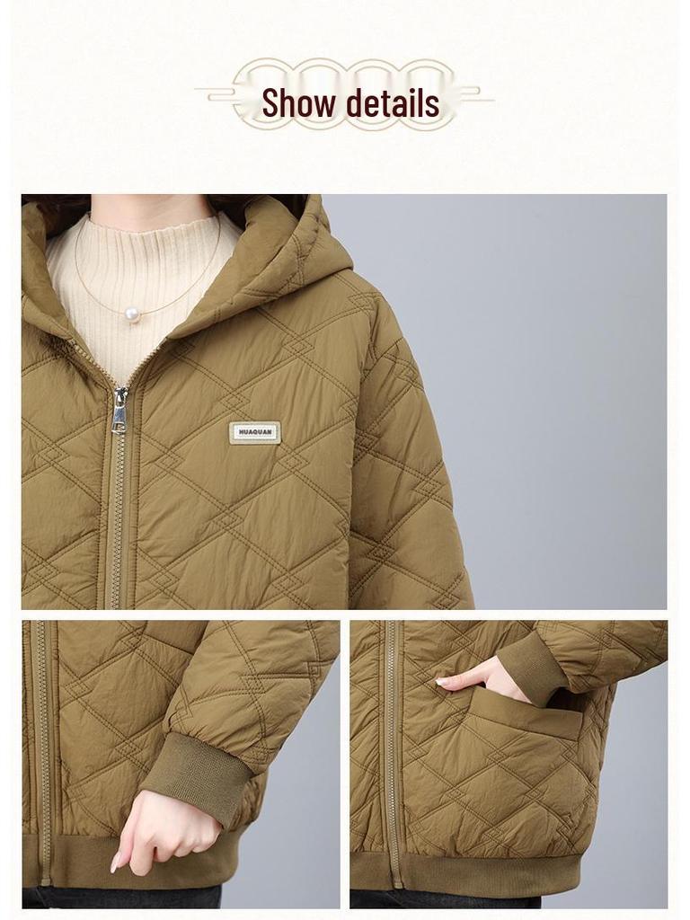 Mom's 2024 Diamond-Quilted Cotton-Padded Winter Jacket for Women - Plus Size, Loose Fit