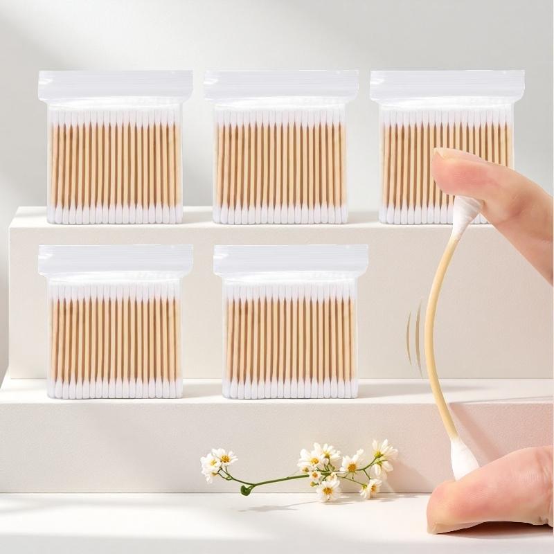 

1000Pcs Cotton Swabs Ear Cleaning Makeup Tools Cleaning Sticks Makeup Cotton Buds Tip Disposable Per Pack Double-ended