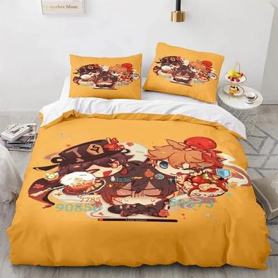 Game Genshin Impact Comforter Bedding Sets Quilt Bed Cover Duvet Cover Pillow Case 2-3 Pieces Sets Boys Adult Size
