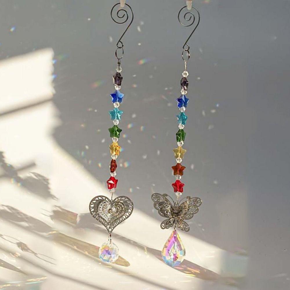 Exquisite Butterfly Prism Pendant Unique Window Hanging Suncatchers Crystal Wind Chime  Balcony