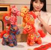 Cute Stuffed Animal Horse Keychain Chinese Zodiac Year Of Horse Fluffy Doll Pendant Decoration