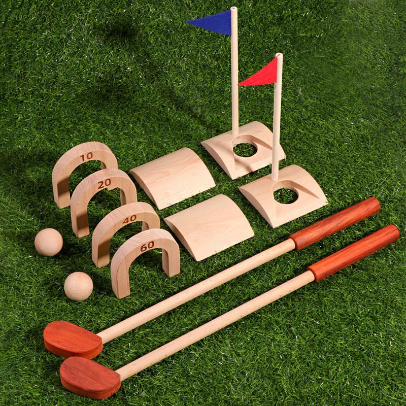 Golf Toy Wooden Set Indoor Sports Equipment For Kids Parentchild Activity