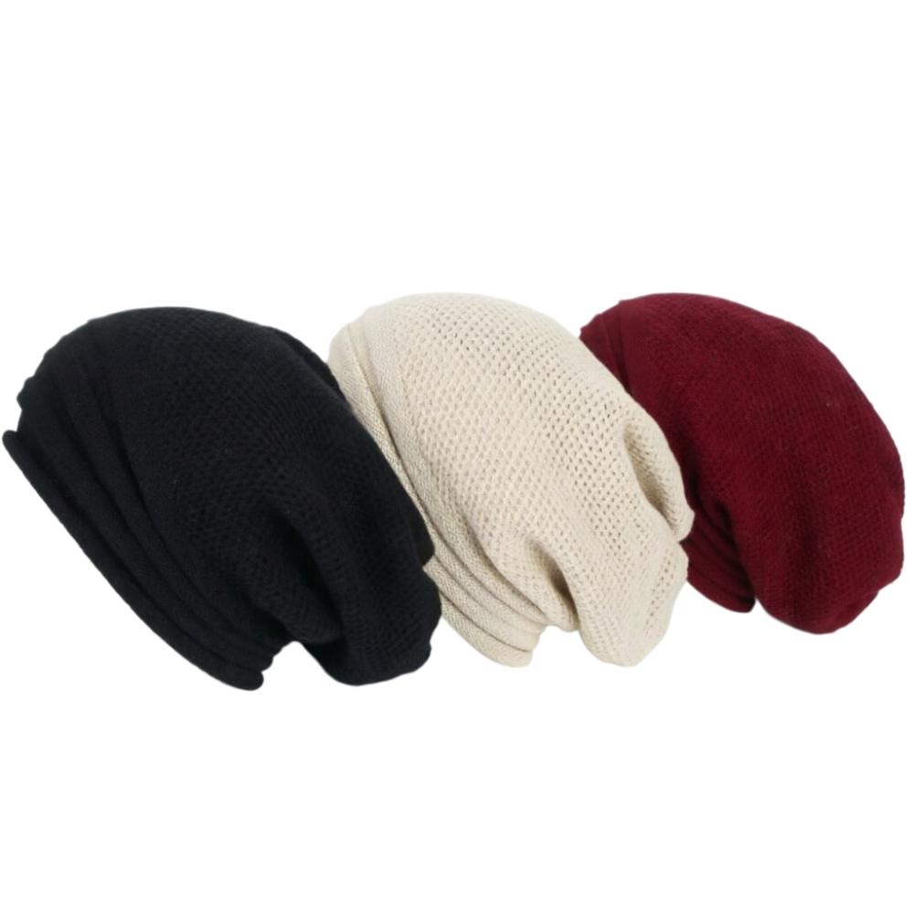 Wool Knitted Winter Baggy Slouchy Beanie Hat Oversized Warm Cap for Men Women Outdoor Skiing Hat Cappello Uomo