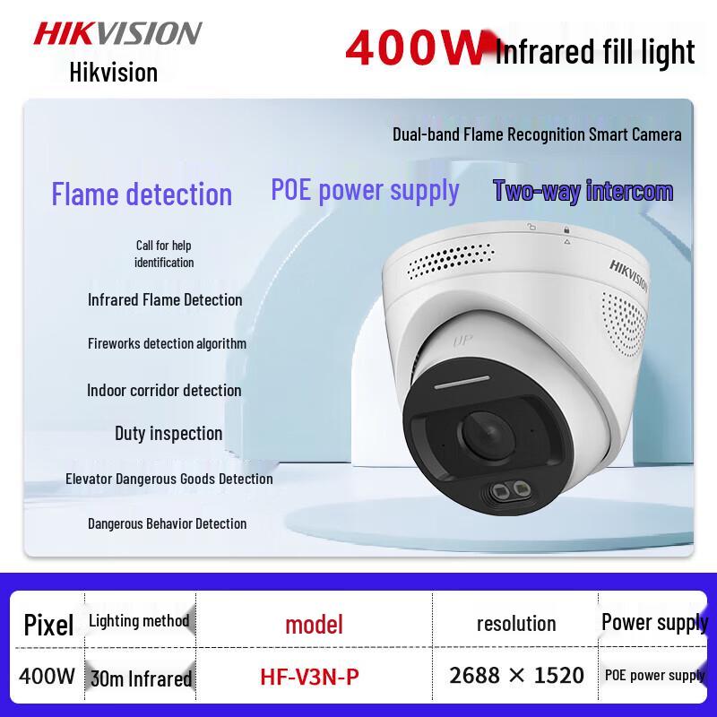 

HIKVISION 4MP AI Камера спостереження для приміщень з виявленням диму та вогню, штекер CN (адаптер в комплекті)