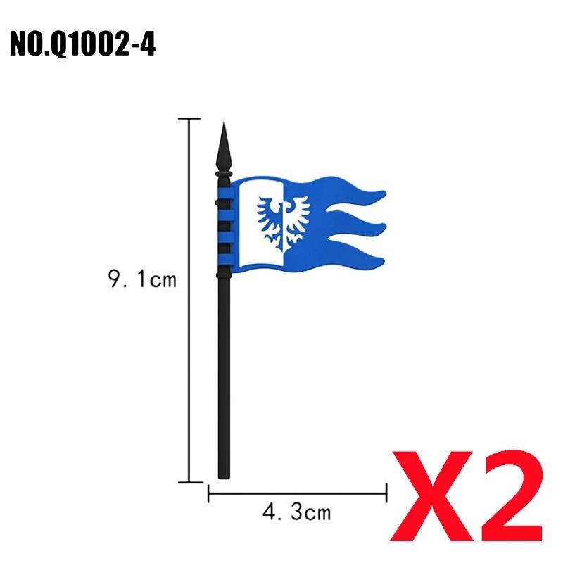 MOC Medieval Red Lion Black Eagle Castle Soldier Knight Horse Mount Building Block Military Figure Vest Armor Flag Toy Gift B036