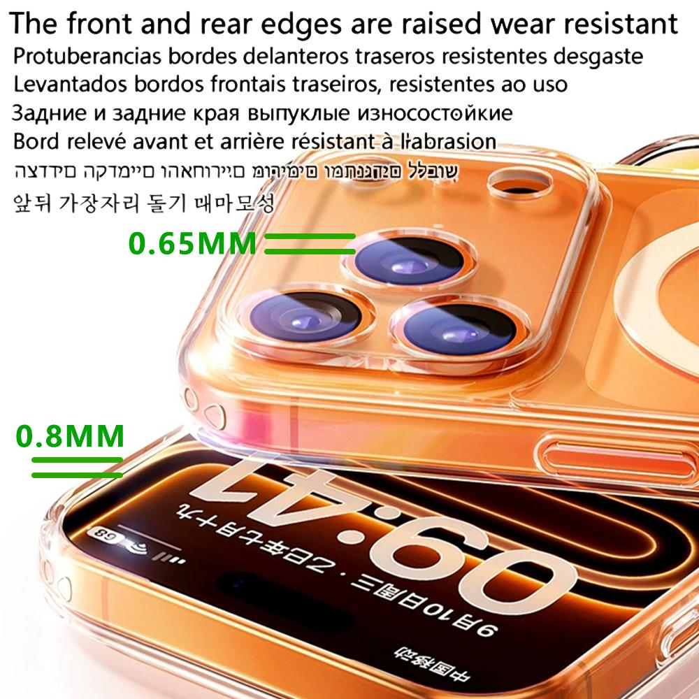 Wireless Magnetic Clear Case For Iphone 18 16 15 14 12 13 Mini 11 17 Pro Max 7 8 Plus Xs Xr Magsafe Cover Camera Precision Hole