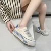 Plateau-Schuhe aus Segeltuch für Damen, die die Körpergröße erhöhen, klobige Turnschuhe für junge Mädchen, Outdoor-Sneaker für Damen, Schuhe mit dicker Sohle