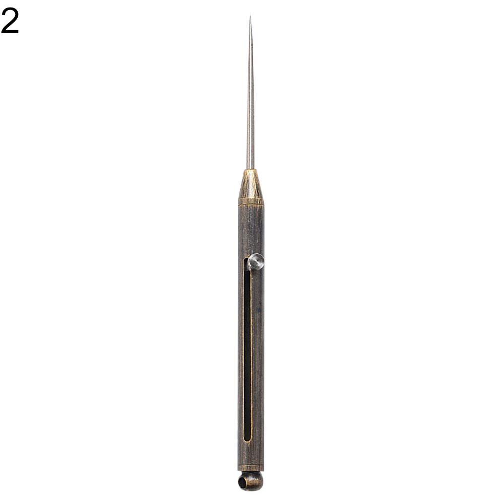 Metal Rust-proof Spring Retractable Push-Pull Toothpick Fruit Fork Sports Outdoor Hiking