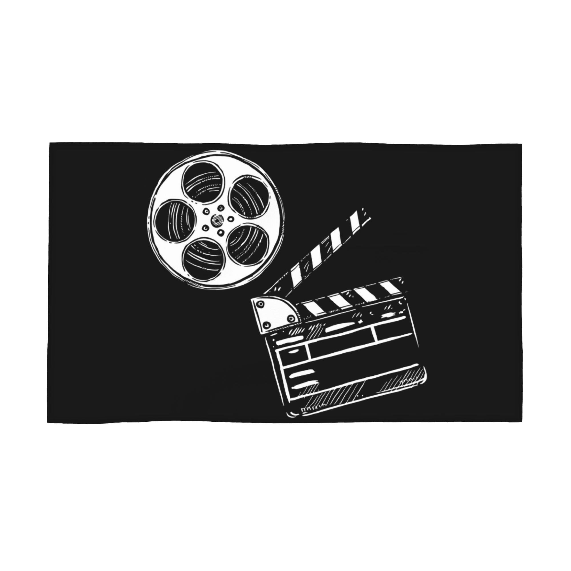 Movies Film and Clapperboard Soft Face Towel Quick Dry Pool Bath Cotton Towels Absorbent W30*H60(CM)
