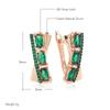 Boucles d'oreilles anglaises en zircon naturel vert pour femmes Plaqué or rose et noir Boucles d'oreilles vintage Bijoux de mariage