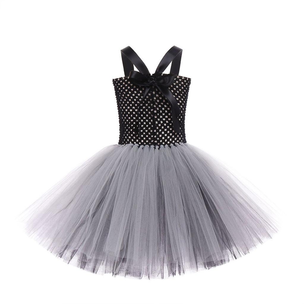 Girl's Halloween Cape Plaid Sleeveless Dress 2-Piece Set