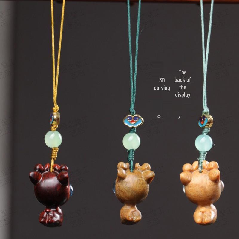 Wooden Cartoon Deer Phone Charm and DIY Pendant Gifts