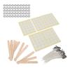 100Pcs 15cm Candle Wicks100Pcs Double Sided Wicks Stickers50Pcs Candle Shells10Pcs Wood Wicks Holders