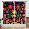 Mexican Flowers Curtains,Traditional Mexico Style Colorful Floral Cinco De Mayo Dia De Los Muertos Boho Botany Rustic Style