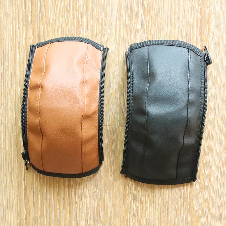 Universal PU Leather Baby Stroller Armrest Cover with Zipper, Washable and Durable Handle Protector.