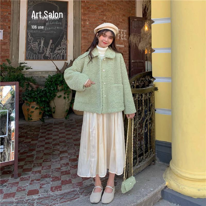 Chic Lambswool Plush Coat: Trendy, Warm & Stylish Cardigan Hoodie for Women