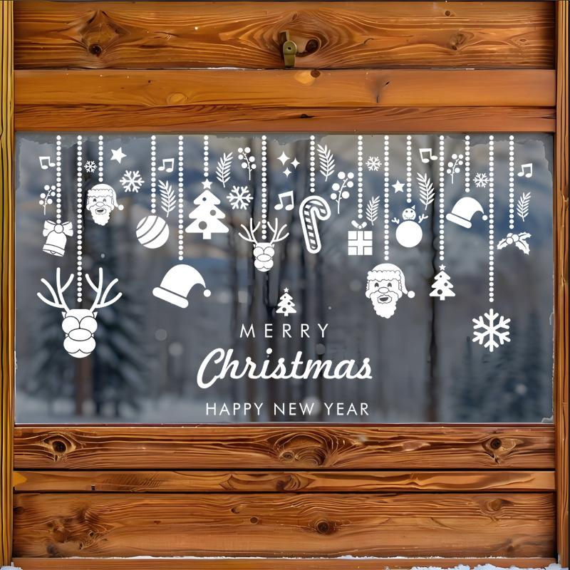 Santa Claus Electrostatic Sticker Decorations, Glass Door Stickers, Window Stickers, Festive Atmosphere Scenes