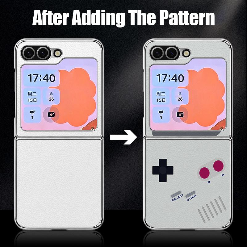 Retro Game Boy Camera Print Case For Samsung Z Flip 8 7 6 5 Hybrid 3in1 Leather Skin Plating Folding Phone Cover For Galaxy Z Flip8 Flip7 Flip6