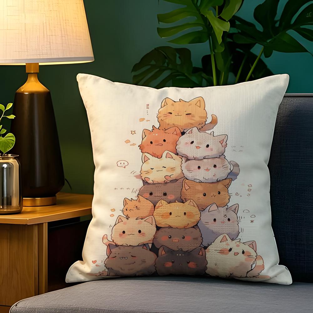 Summer Animal Plant Floral Decorations 2 Pillow Case Natural Linen Pillow Case Double-Sided Decor Sofa Pillowcase Home Decor